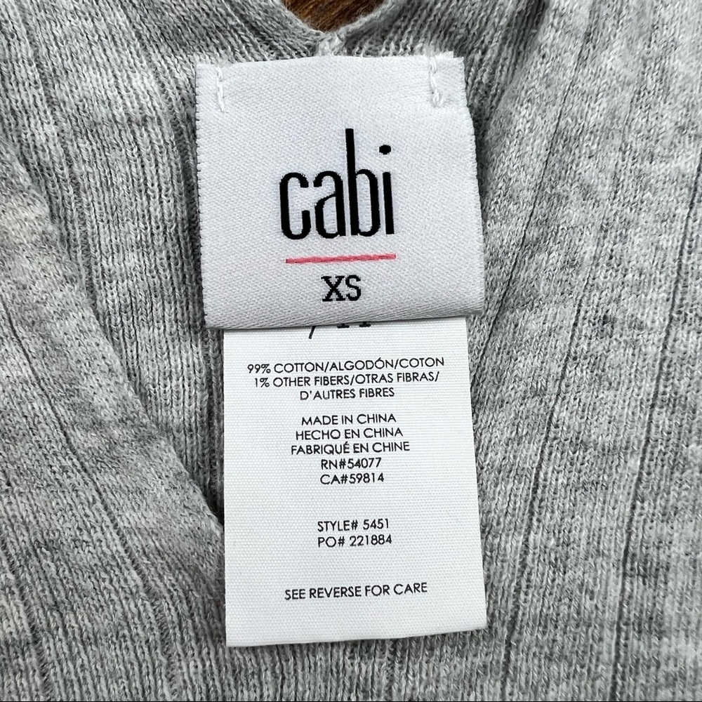 Cabi Womens Heather Gray Hi-lo V Neck Short Sleeve Casual Pullover Shirt Size XS - Picture 2 of 7